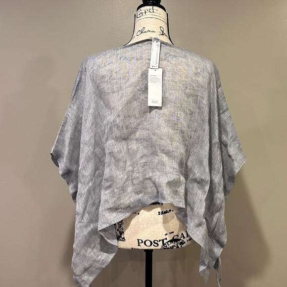 Eileen Fisher Side Tie Gauze Handkerchief Poncho - Picture 7 of 9